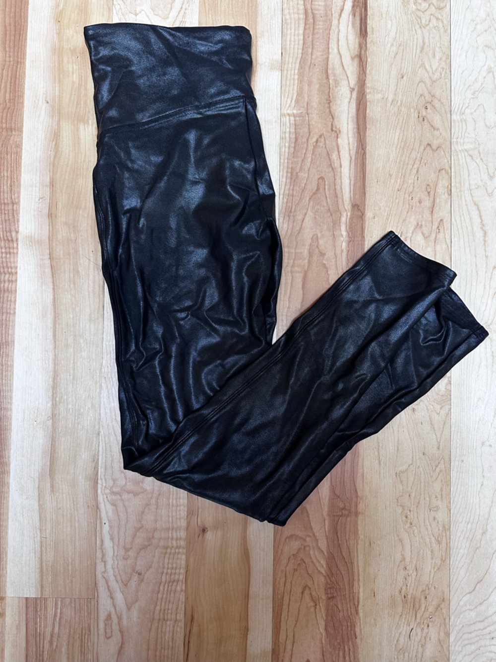 SPANX Black faux leather Shapewear Leggings